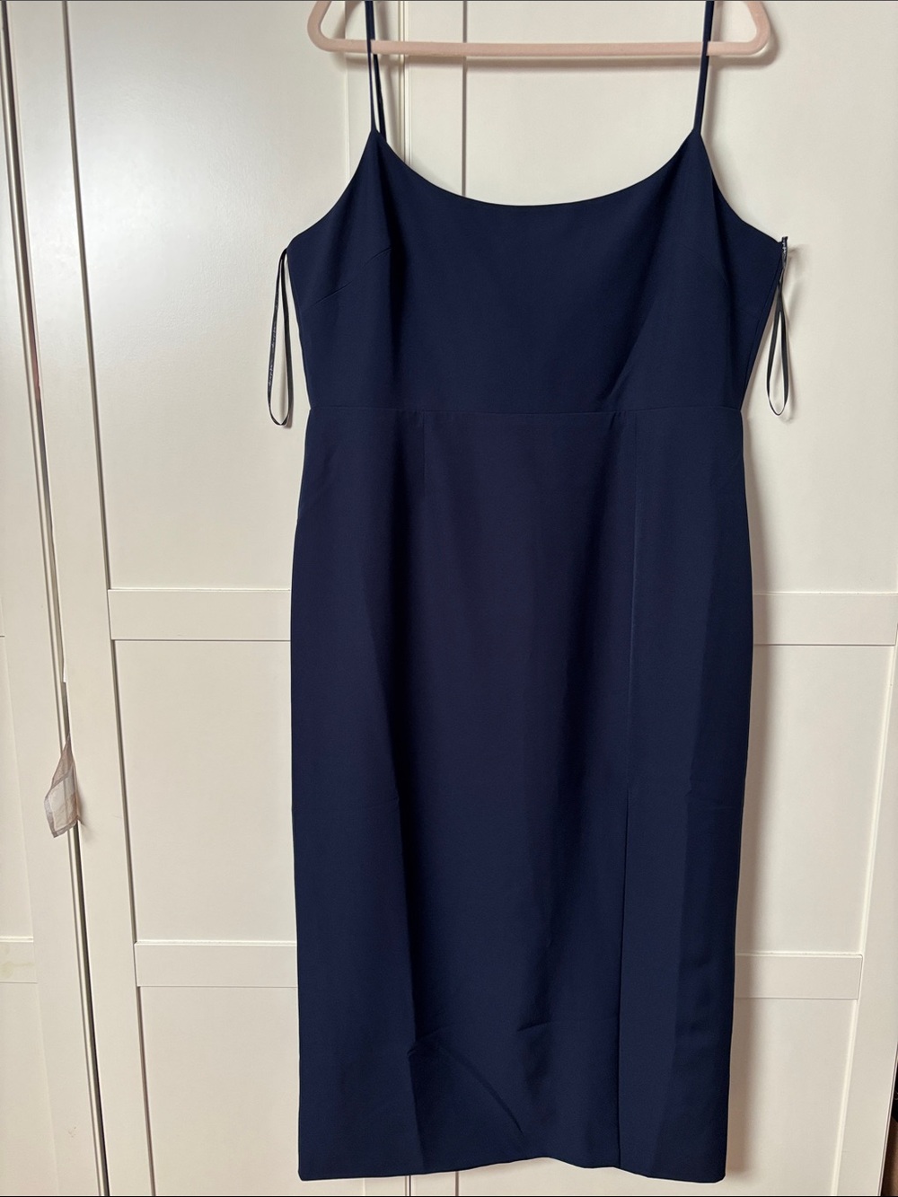 Wayf Navy Strapless Slip Dress with Thin Straps